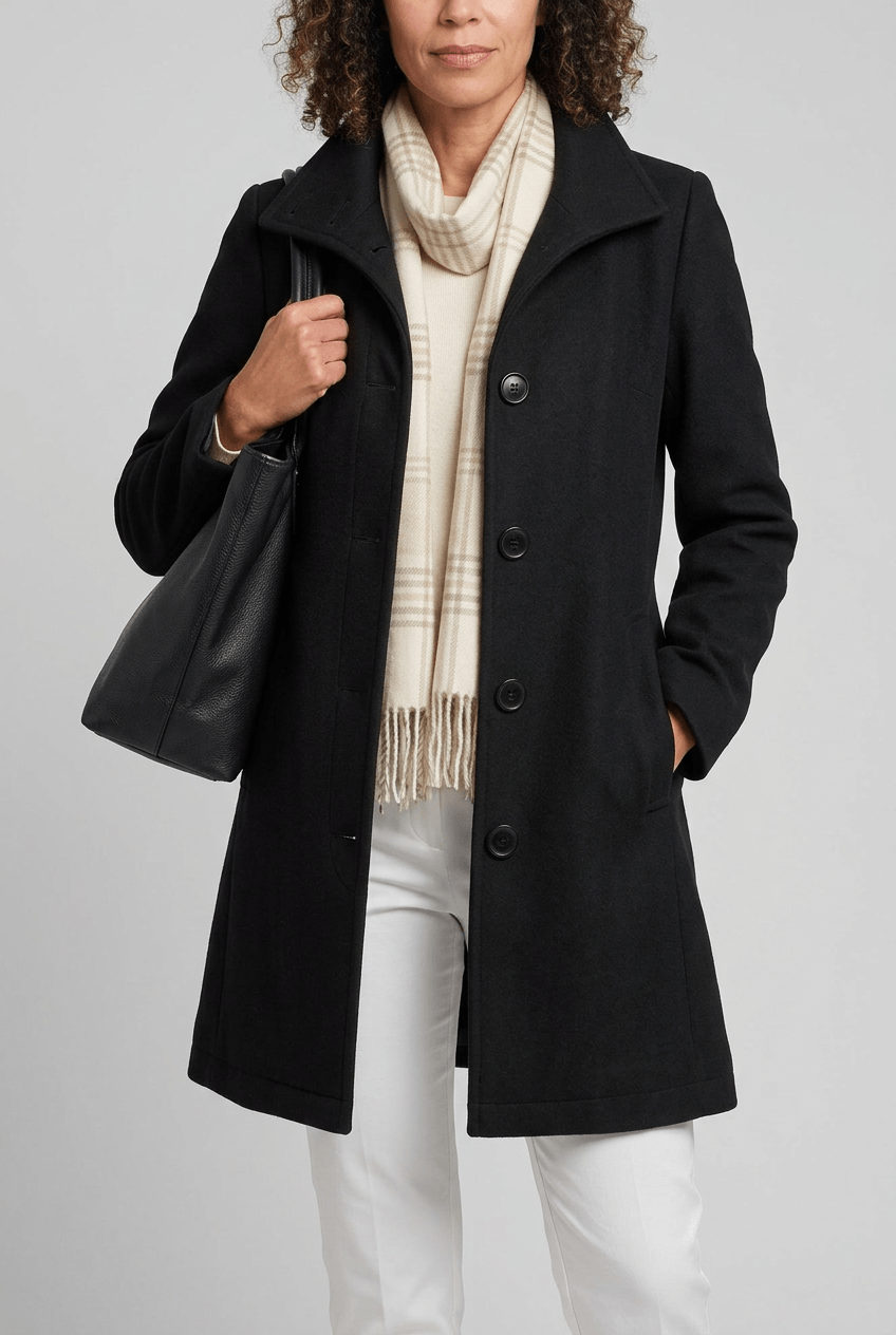 Dames jas met rechte snit | Trenchcoat & reverskraag