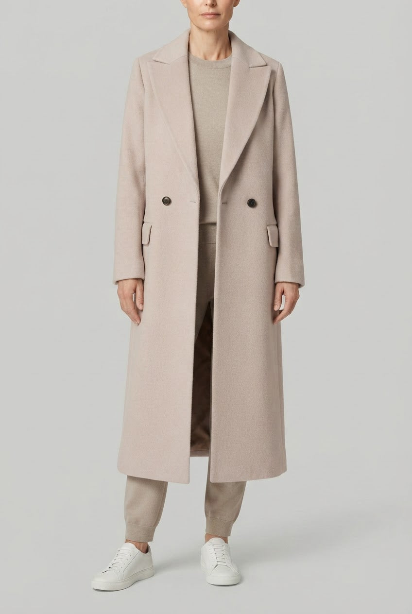 Dames Trenchcoat Lange Jas | Dubbele Knopenrij