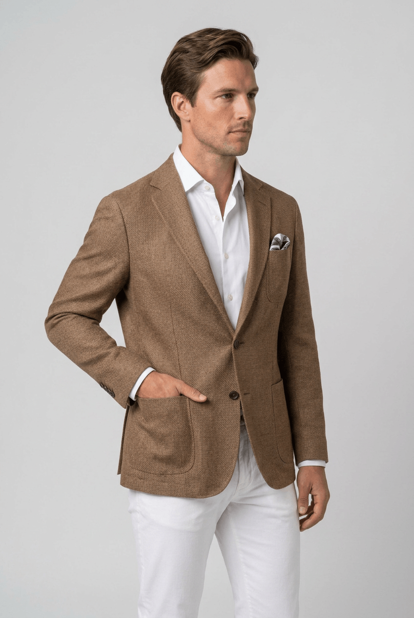Blazer Heren Slim Fit | Notch Revers & Gestructureerde Stof