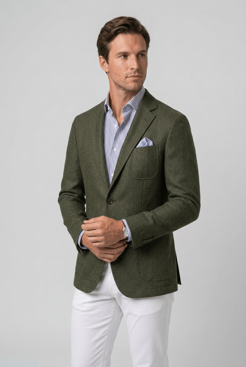 Blazer Heren Slim Fit | Notch Revers & Gestructureerde Stof