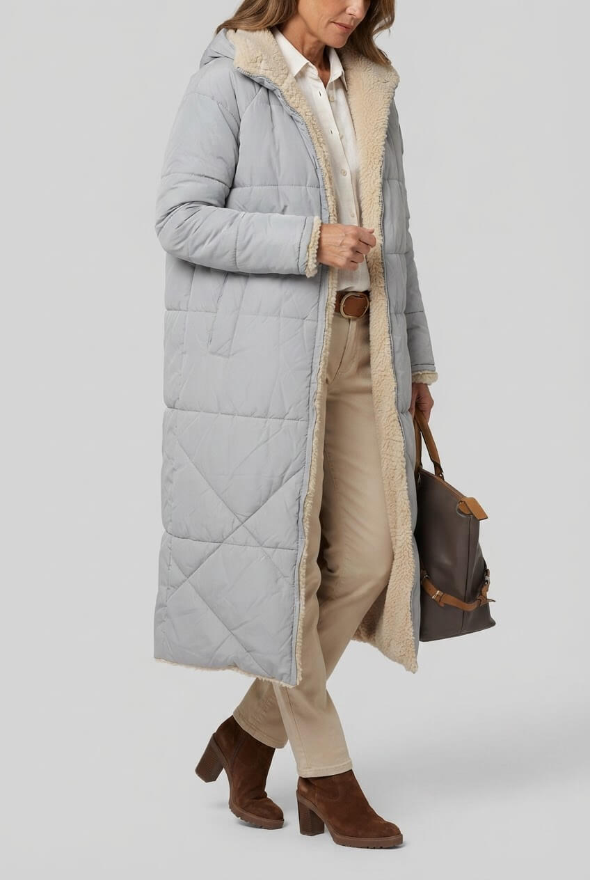 Dames Lange Winterjas met Capuchon | Gevoerd & Ritssluiting