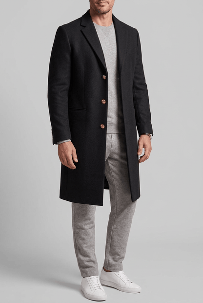 Heren Lange Jas | Getailleerde Revers & Klassiek Model