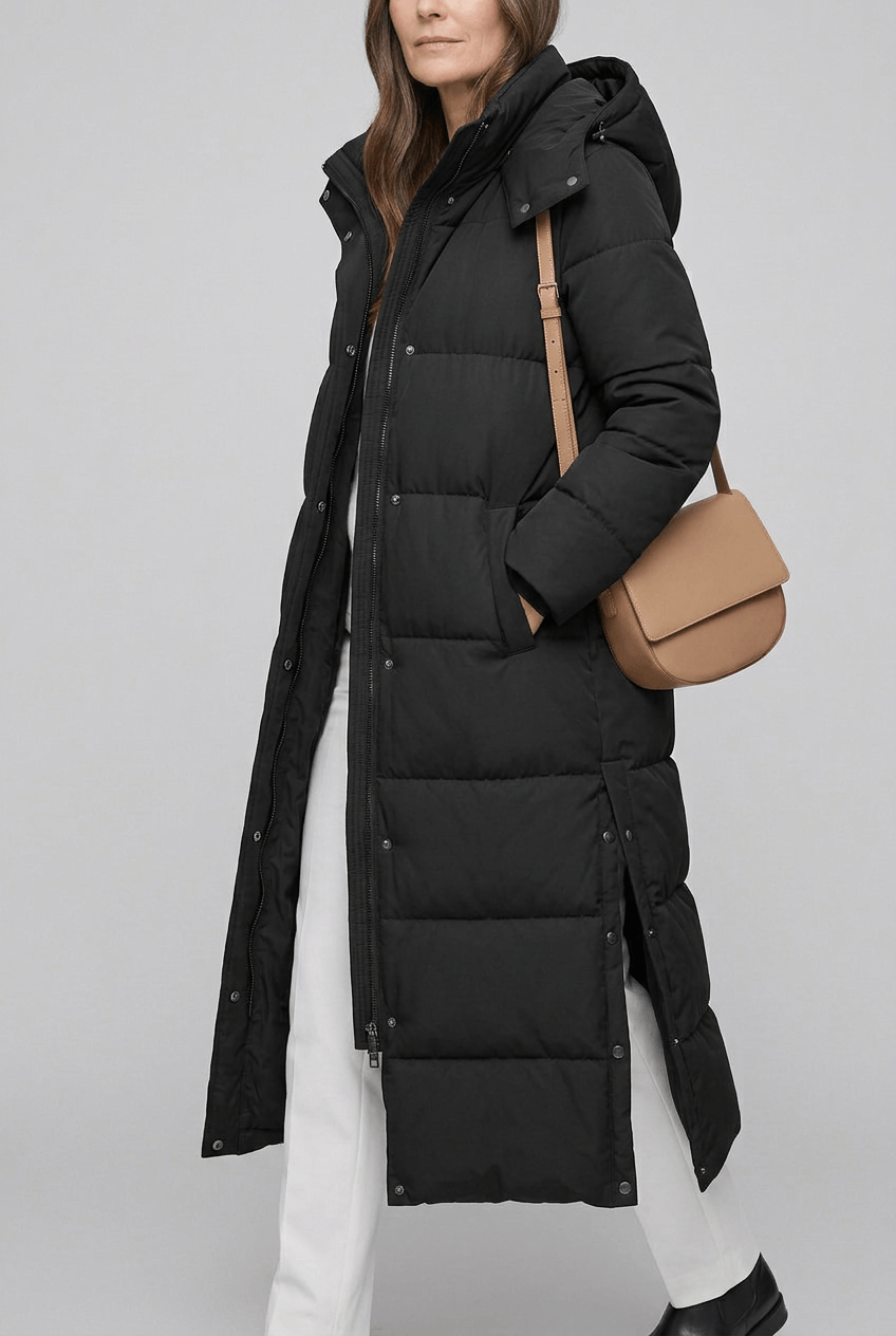 Dames Lange Winterjas | Capuchon & Zijsplitten