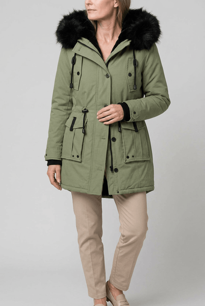 Dames Parka Winterjas | Faux Fur Capuchon & Klepzakken