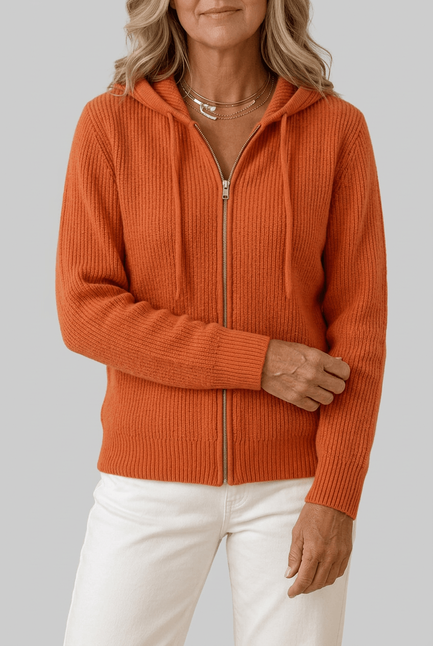 Dames Ribgebreid Vest | Capuchon & Rits