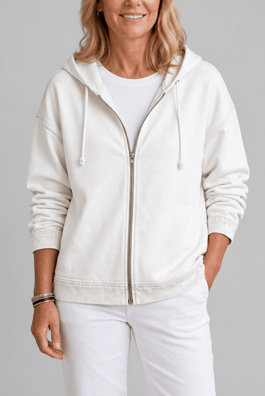 Dames Hoodie | Volledige Rits & Gewassen Look