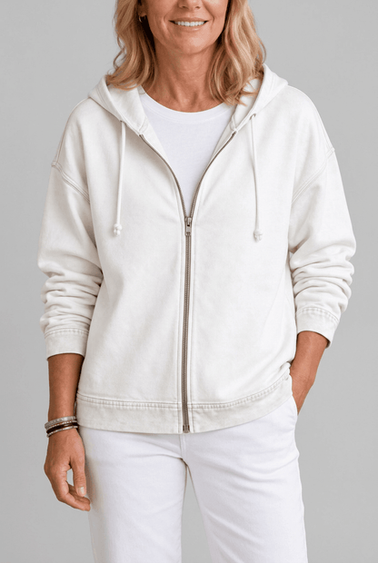 Dames Hoodie | Volledige Rits & Gewassen Look
