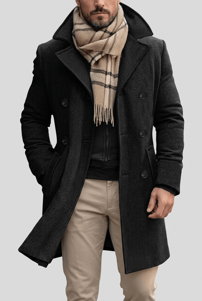 Lange Winterjas Heren | Dubbele Knopenrij & Lang Model