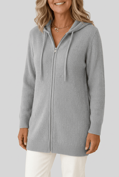 Dames Ribgebreid Vest | Capuchon & Rits