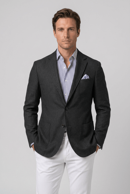 Blazer Heren Slim Fit | Notch Revers & Gestructureerde Stof