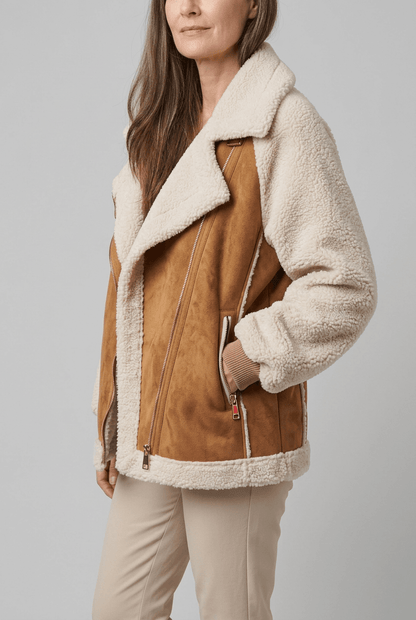 Dames Oversized Teddy Jas | Puntkraag & Rits