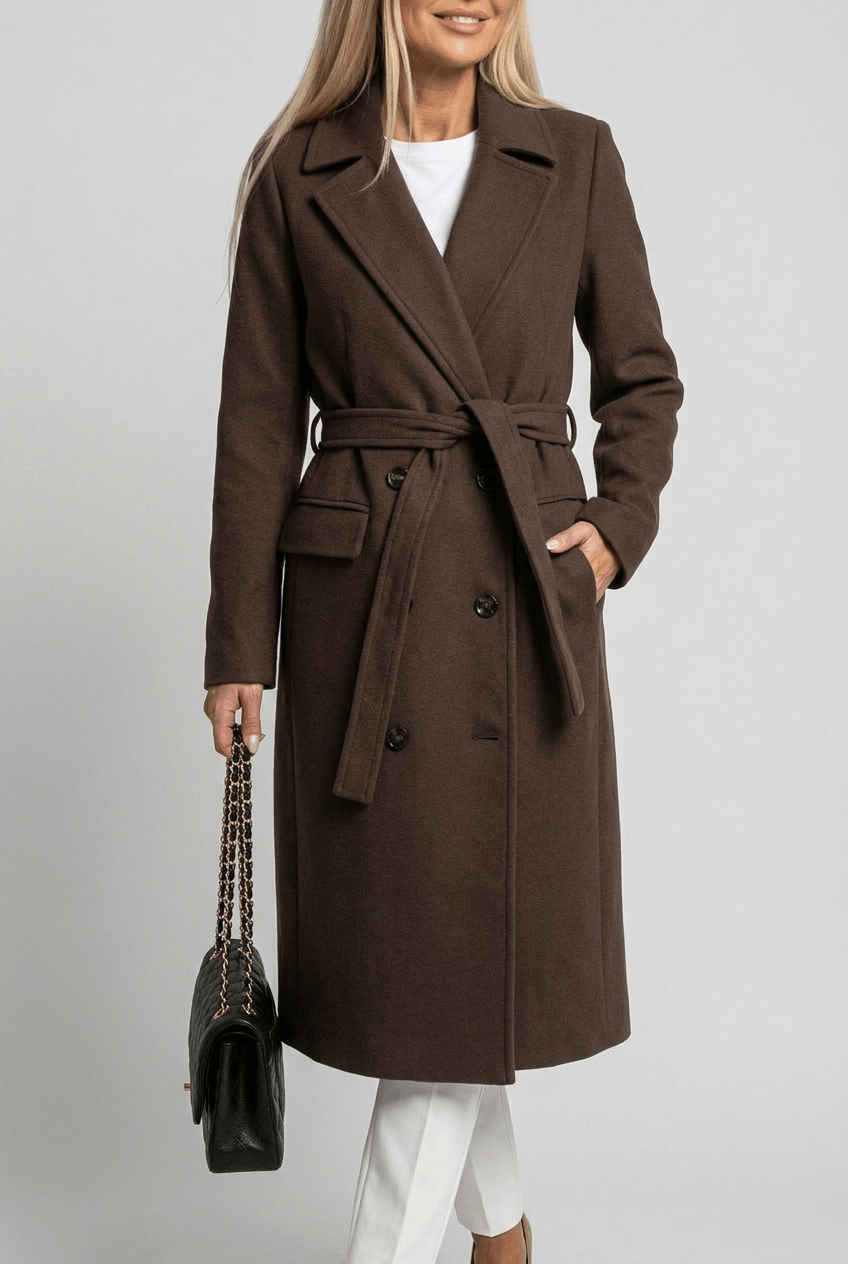 Dames Lange Trenchcoat | Ceintuur & Dubbele Knopenrij