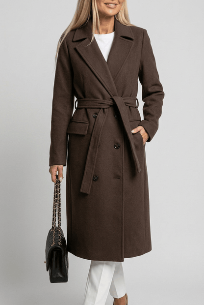 Dames Lange Trenchcoat | Ceintuur & Dubbele Knopenrij