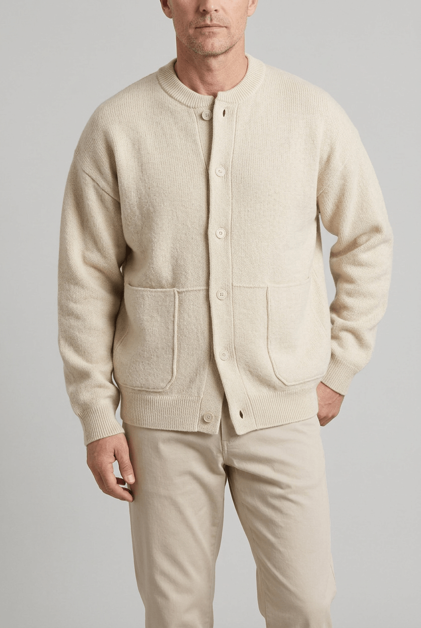 Heren cardigan winter | Knoopsluiting & Voorzakken