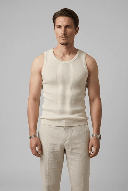 Tanktop Heren | Geribbeld met Ronde Hals & Slim Fit