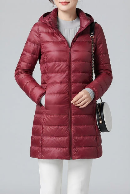 Dames Lange Puffer Winterjas | Afneembare Capuchon
