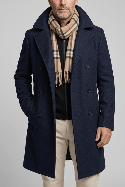 Lange Winterjas Heren | Dubbele Knopenrij & Lang Model