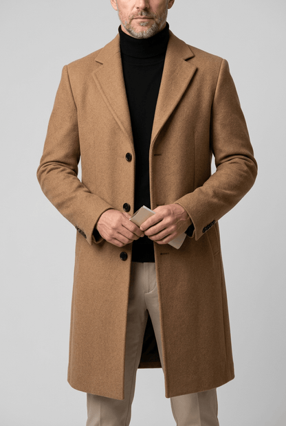 Lange Heren Jas | Getailleerd & Knoopsluiting