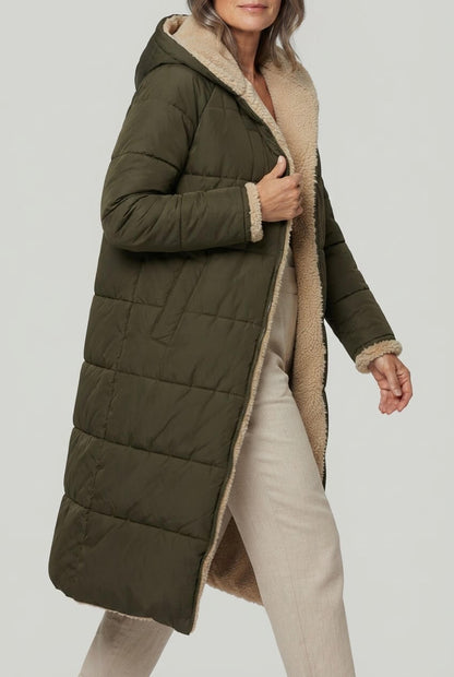 Dames Lange Winterjas met Capuchon | Gevoerd & Ritssluiting