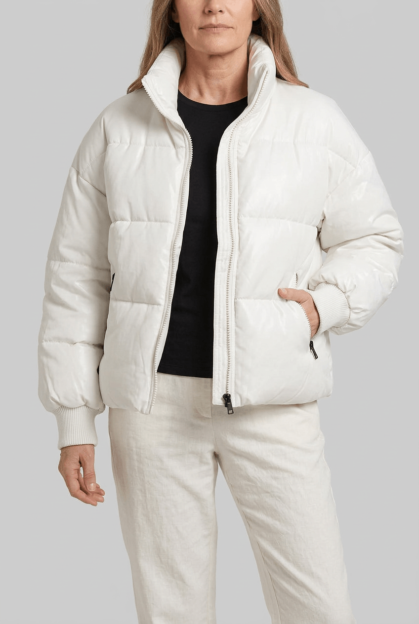 Dames Cropped Puffer Winterjas | Gewatteerd & Ritssluiting