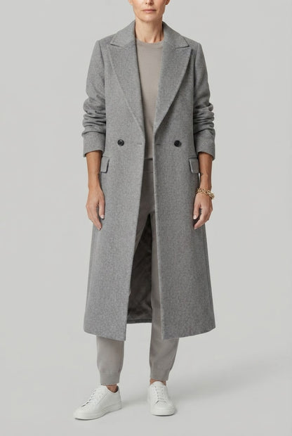 Dames Trenchcoat Lange Jas | Dubbele Knopenrij