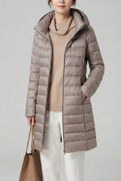 Dames Lange Puffer Winterjas | Afneembare Capuchon