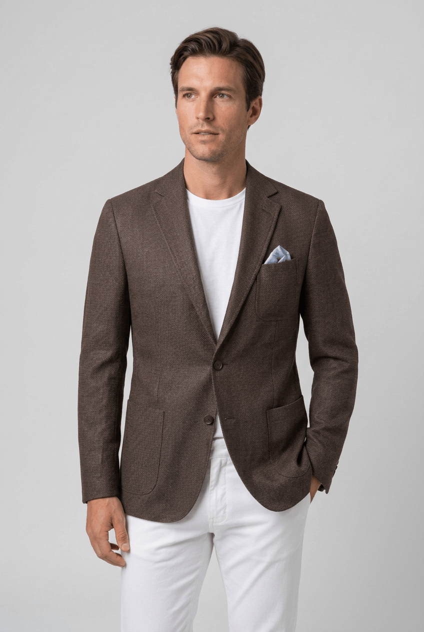 Blazer Heren Slim Fit | Notch Revers & Gestructureerde Stof
