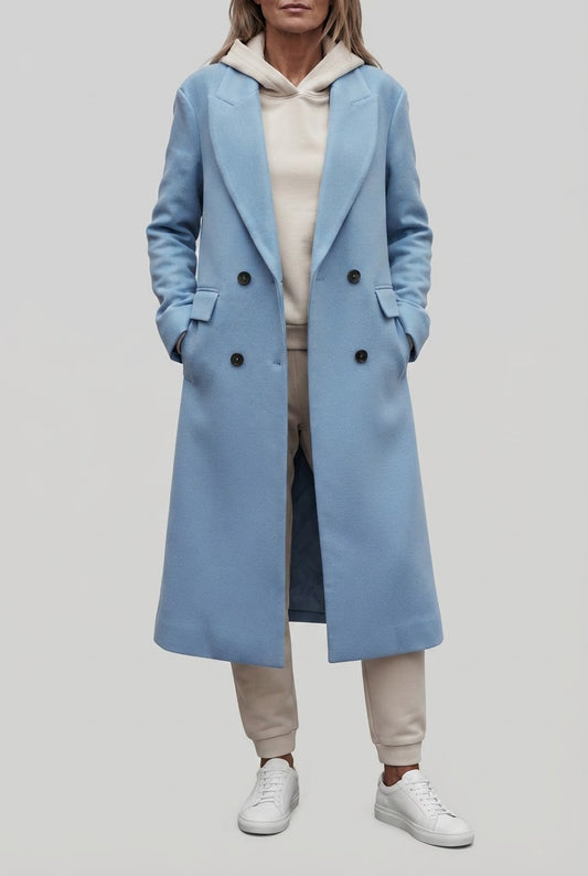 Dames Trenchcoat Lange Jas | Dubbele Knopenrij