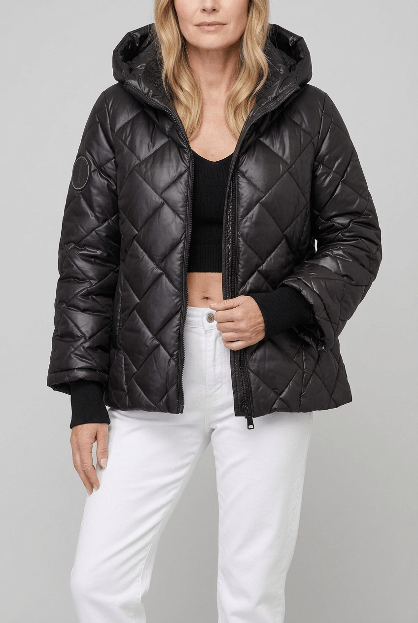 Dames Puffer Winterjas met Capuchon | Ruitpatroon