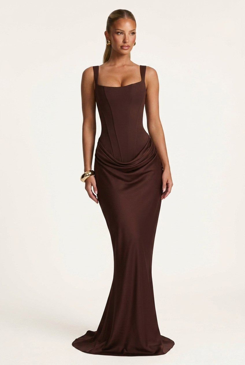 Mouwloos Jurk Bruiloft Gast Dames | Corset-stijl