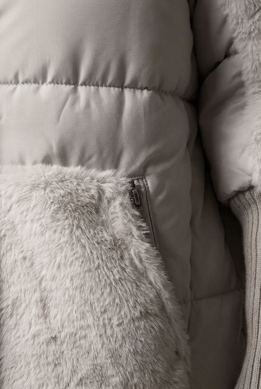 Dames Gewatteerde Winterjas | Bont-look Capuchon