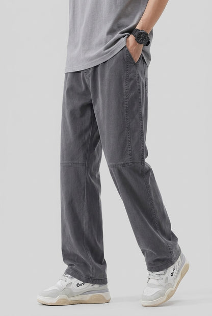 Heren Wijde Jeans | Elastische Taille & Paneelnaden
