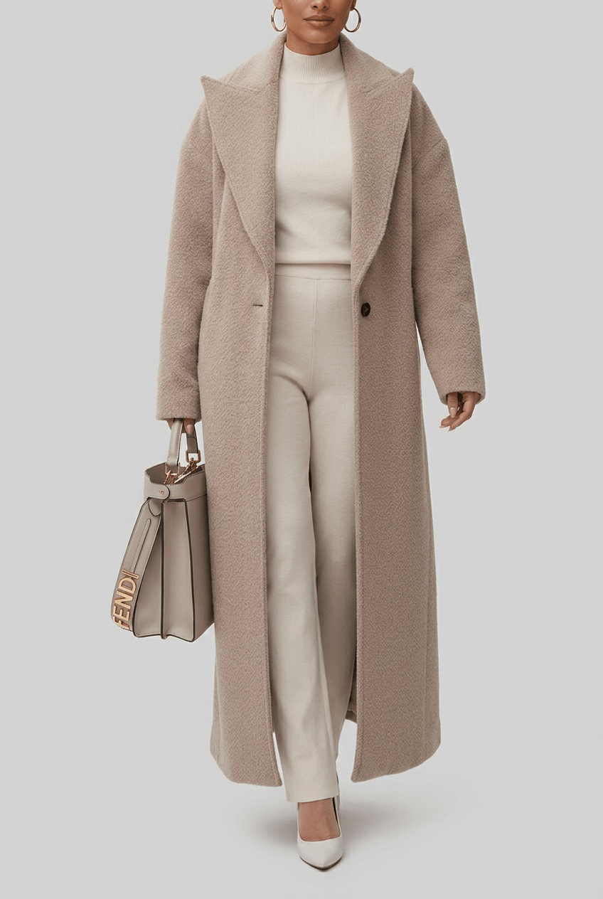 Dames Oversized Jas | Lang Model & Knoopsluiting