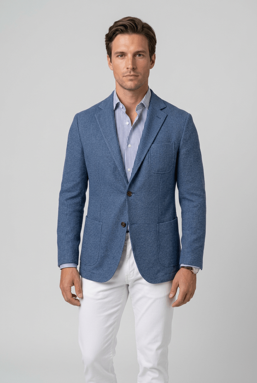 Blazer Heren Slim Fit | Notch Revers & Gestructureerde Stof