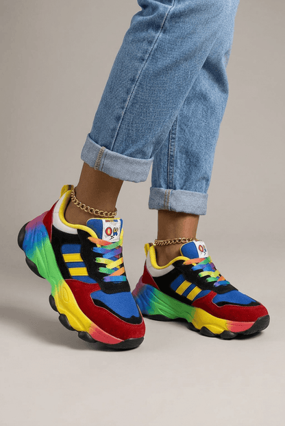 Dames Sneakers met Plateauzool en Vetersluiting | Chunky Casual Schoen