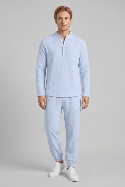 Heren Zomerset met Opstaande Kraag en Relaxed Fit Broek | Tweedelig