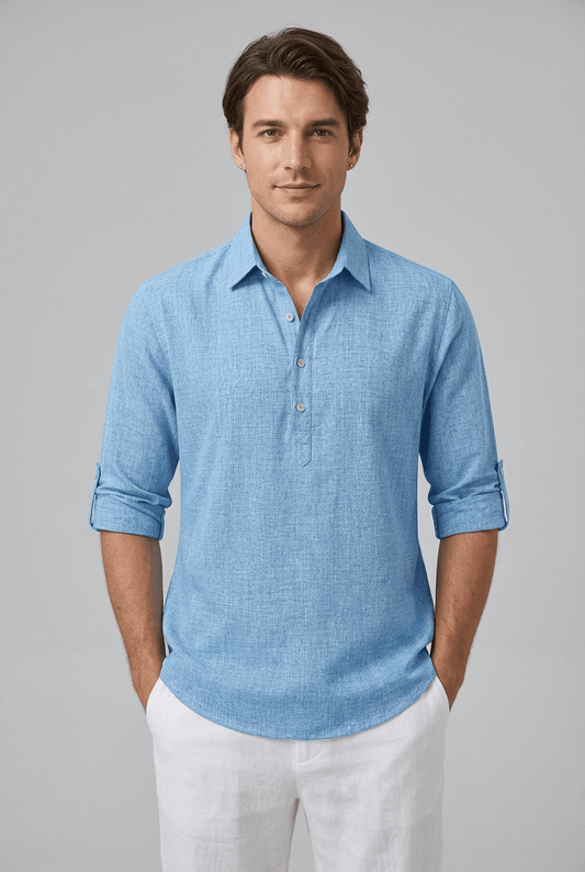 Heren Overhemd met Oprolbare Mouwen | Relaxed Fit