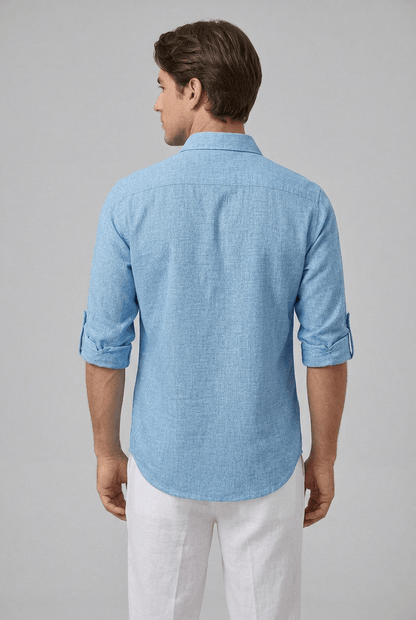 Heren Overhemd met Oprolbare Mouwen | Relaxed Fit
