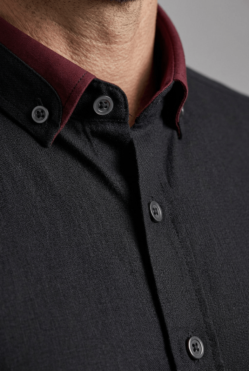 Slim Fit Shirt With Long Sleeves And Button Closure For Men | Modern