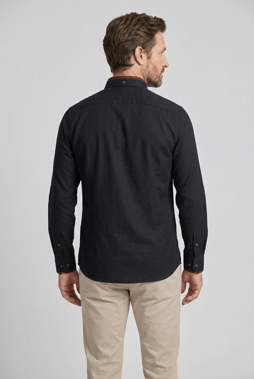 Slim Fit Shirt With Long Sleeves And Button Closure For Men | Modern