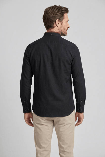 Slim Fit Shirt With Long Sleeves And Button Closure For Men | Modern