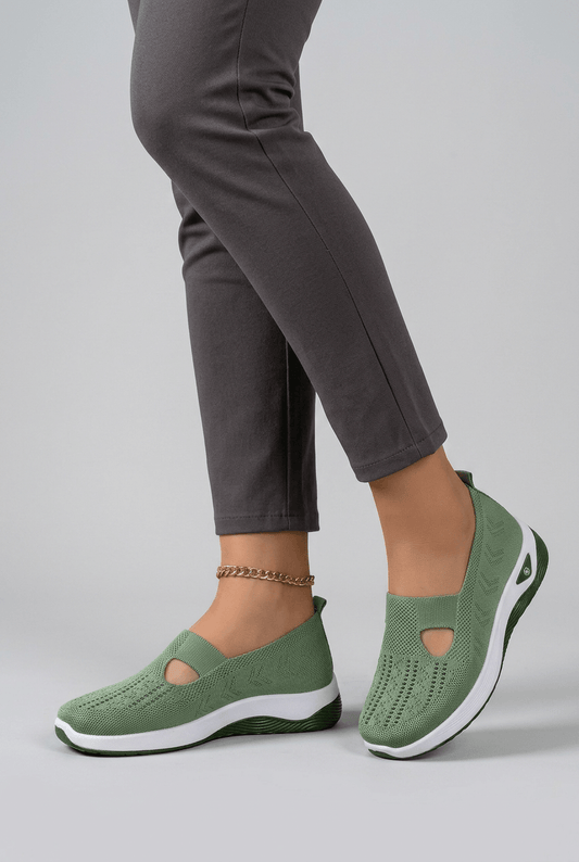 Dames Sneakers met Gebreide Bovenkant en Uitsnijding | Instappers
