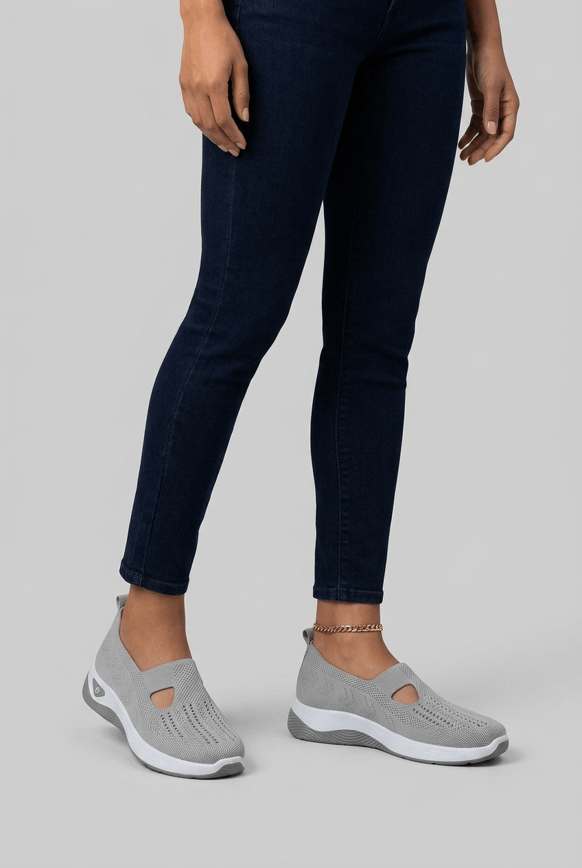 Dames Sneakers met Gebreide Bovenkant en Uitsnijding | Instappers