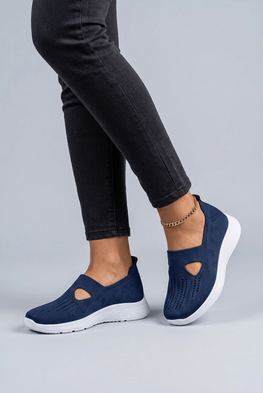 Dames Sneakers met Gebreide Bovenkant en Uitsnijding | Instappers