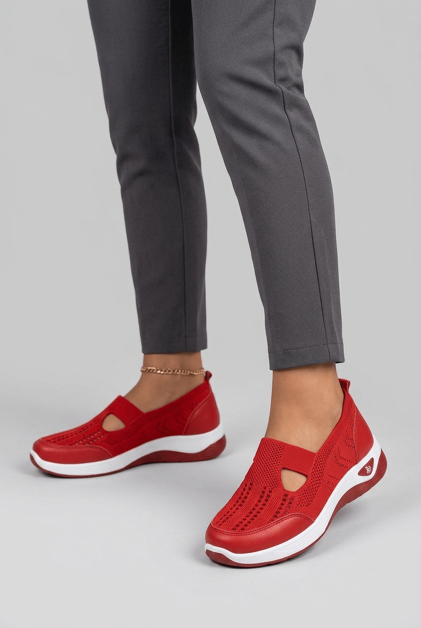 Dames Sneakers met Gebreide Bovenkant en Uitsnijding | Instappers