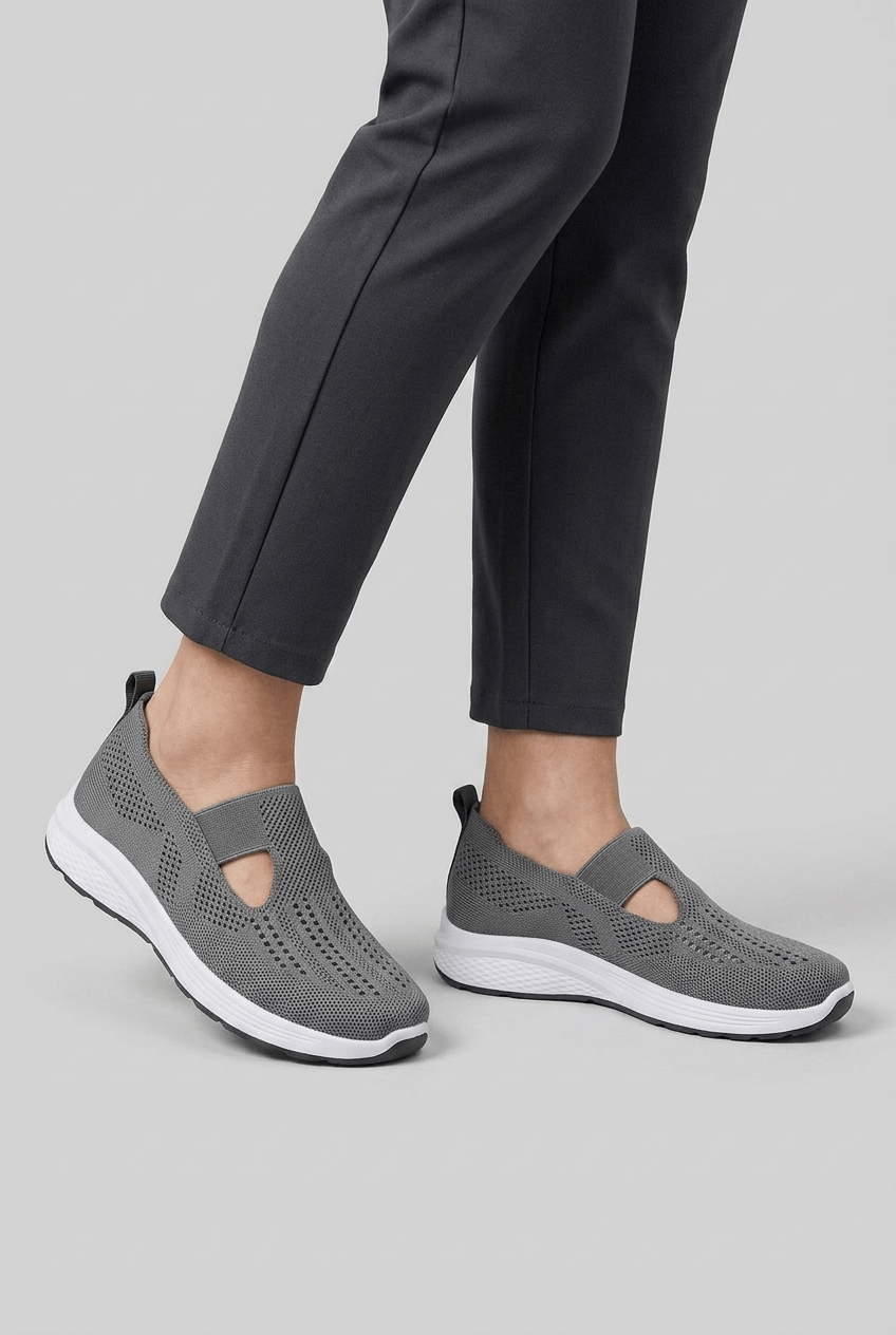 Dames Sneakers met Gebreide Bovenkant en Uitsnijding | Instappers
