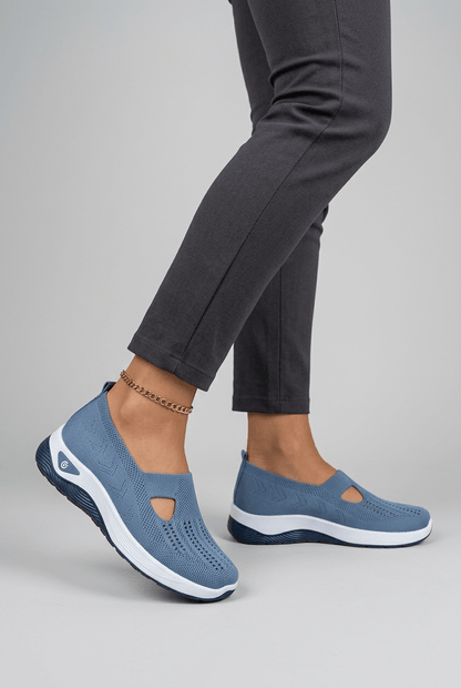 Dames Sneakers met Gebreide Bovenkant en Uitsnijding | Instappers