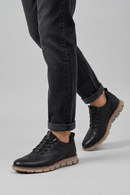 Heren Sneakers met Brogue Detail en Dikke Profielzool | Vetersluiting