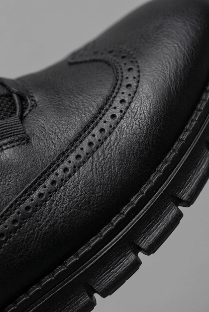 Heren Sneakers met Brogue Detail en Dikke Profielzool | Vetersluiting