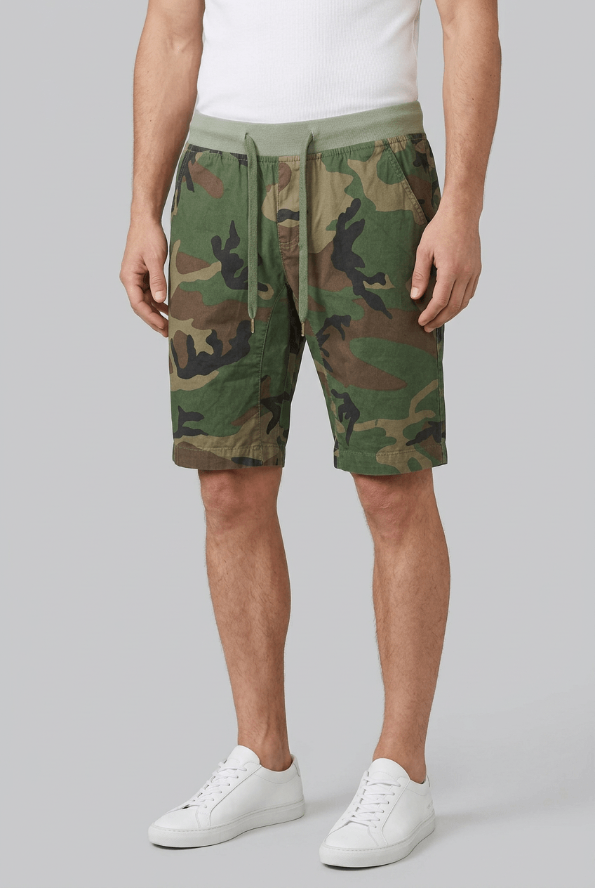 Heren Korte Broek met Camouflageprint | Elastische Taille